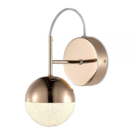 ARANDELA GLITTER 12X19X29CM LED 6W 3000K METAL E VIDRO FRENCH GOLD | +LUZ AR-181/6.21FG ARANDELA GLITTER 12X19X29CM LED 6W 3000K METAL E VIDRO FRENCH GOLD | +LUZ AR-181/6.21FG