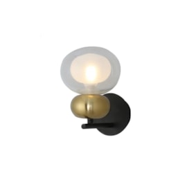 ARANDELA GUARANA 20,8X19,5X13,4CM METAL E VIDRO BRONZE, PRETO E TRANSPARENTE | BELLA ILUMINAÇÃO HC006 ARANDELA GUARANA 20,8X19,5X13,4CM METAL E VIDRO BRONZE, PRETO E TRANSPARENTE | BELLA ILUMINAÇÃO HC006