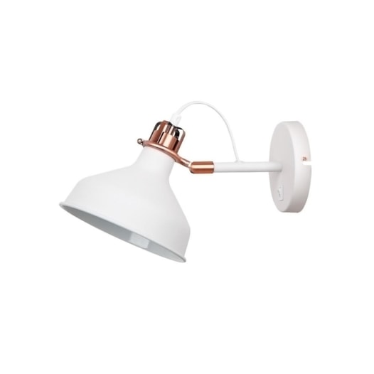 ARANDELA HAMAR 33,5X19X21CM 1XE27 METAL BRANCO E DETALHE EM METAL COBRE | STUDIOLUCE WHITE QAR1154-BR ARANDELA HAMAR 33,5X19X21CM 1XE27 METAL BRANCO E DETALHE EM METAL COBRE | STUDIOLUCE WHITE QAR1154-BR