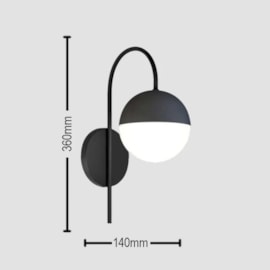 ARANDELA JABUTICABA HALF METAL/VIDRO 36X14X18,5CM 1L | TKS 1615 ARANDELA JABUTICABA HALF METAL/VIDRO 36X14X18,5CM 1L | TKS 1615