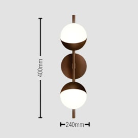 ARANDELA JABUTICABA PALANI METAL/VIDRO 40X10X14,5CM 2L | TKS 1461 ARANDELA JABUTICABA PALANI METAL/VIDRO 40X10X14,5CM 2L | TKS 1461