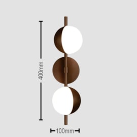 ARANDELA JABUTICABA PALANI METAL/VIDRO 40X10X14,5CM 2L | TKS 1675 ARANDELA JABUTICABA PALANI METAL/VIDRO 40X10X14,5CM 2L | TKS 1675