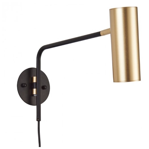 ARANDELA KALLA DIRECIONÁVEL 10X42CM METAL E ALUMÍNIO PRETO E DOURADO | NORDECOR 2479 ARANDELA KALLA DIRECIONÁVEL 10X42CM METAL E ALUMÍNIO PRETO E DOURADO | NORDECOR 2479