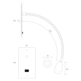 ARANDELA LED BARCELONA FLEXÍVEL BOTÃO ON-OFF 1,5W ALUMÍNIO | MISTERLED SLED3000 ARANDELA LED BARCELONA FLEXÍVEL BOTÃO ON-OFF 1,5W ALUMÍNIO | MISTERLED SLED3000