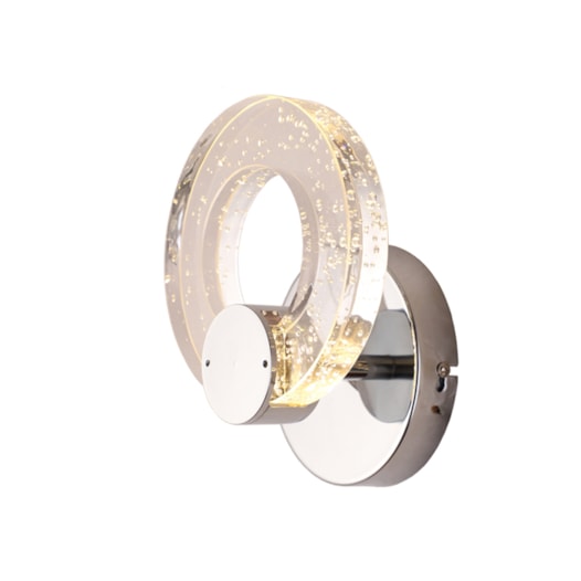 ARANDELA LED CANE REDONDO 3000K 10W BIVOLT Ø15X24CM METAL E CRISTAL CROMADO | SKYLIGHT SKY-4000AR-CR ARANDELA LED CANE REDONDO 3000K 10W BIVOLT Ø15X24CM METAL E CRISTAL CROMADO | SKYLIGHT SKY-4000AR-CR