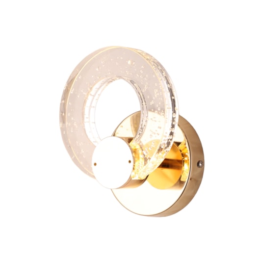 ARANDELA LED CANE REDONDO 3000K 10W BIVOLT Ø15X24CM METAL E CRISTAL DOURADO | SKYLIGHT SKY-4000AR-DO ARANDELA LED CANE REDONDO 3000K 10W BIVOLT Ø15X24CM METAL E CRISTAL DOURADO | SKYLIGHT SKY-4000AR-DO