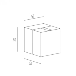 ARANDELA LED CUBO QUADRADO FACHO DUPLO ABERTO IRC>90 EXTERNO BIVOLT 2W 2700K | INTERLIGHT 4104-AA-S