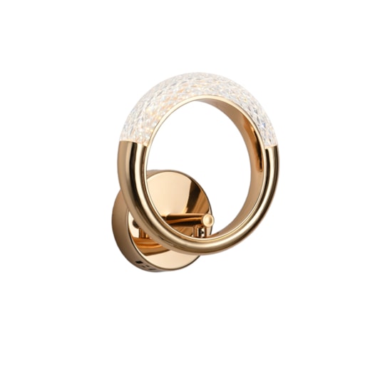 ARANDELA LED DIAMOND REDONDO 3000K 10W BIVOLT Ø21CM METAL E ACRÍLICO ROSE GOLD | SKYLIGHT SKY-3097AR ARANDELA LED DIAMOND REDONDO 3000K 10W BIVOLT Ø21CM METAL E ACRÍLICO ROSE GOLD | SKYLIGHT SKY-3097AR