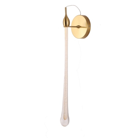 ARANDELA LED DROP GOTA 3000K 7W BIVOLT 58XØ4CM METAL E CRISTAL DOURADO E TRANSPARENTE | SKYLIGHT SKY-3086AR ARANDELA LED DROP GOTA 3000K 7W BIVOLT 58XØ4CM METAL E CRISTAL DOURADO E TRANSPARENTE | SKYLIGHT SKY-3086AR