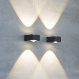 ARANDELA LED FOLUÍ RETANGULAR FACHO DUPLO ABERTO EXTERNO 3000K 6W 5,3X7X8,3CM PRETO | NORDECOR 2004 ARANDELA LED FOLUÍ RETANGULAR FACHO DUPLO ABERTO EXTERNO 3000K 6W 5,3X7X8,3CM PRETO | NORDECOR 2004