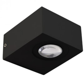 ARANDELA LED FOLUÍ RETANGULAR FACHO DUPLO ABERTO EXTERNO 3000K 6W 5,3X7X8,3CM PRETO | NORDECOR 2004