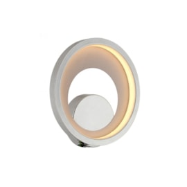 ARANDELA LED LOOP REDONDO 3000K 10W BIVOLT Ø22X5,2CM METAL CROMADO E BRANCO | BELLA ILUMINAÇÃO HM006CR ARANDELA LED LOOP REDONDO 3000K 10W BIVOLT Ø22X5,2CM METAL CROMADO E BRANCO | BELLA ILUMINAÇÃO HM006CR