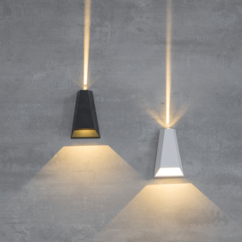 ARANDELA LED MID RETANGULAR FACHO DUPLO ABERTO E FECHADO EXTERNO 3000K 10W BIVOLT 17,5X10,9CM ALUMÍNIO PRETO | NORDECOR 2006