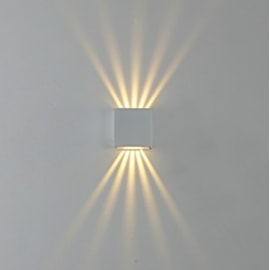 ARANDELA LED MONIU QUADRADO FACHO DUPLO EXTERNO 3000K 10W BIVOLT 10X10X6CM ALUMÍNIO BRANCO | NORDECOR 2015 ARANDELA LED MONIU QUADRADO FACHO DUPLO EXTERNO 3000K 10W BIVOLT 10X10X6CM ALUMÍNIO BRANCO | NORDECOR 2015