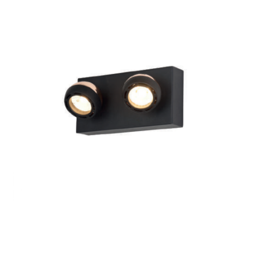 ARANDELA LED OTO METAL PRETO E DOURADO 10W 3000K | BELLA ILUMINAÇÃO KW007