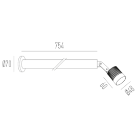 ARANDELA LED PERGO PROJETOR PARA PAREDE EXTERNO PRETO IRC>82 6W 2700K | INTERLIGHT 3046-S