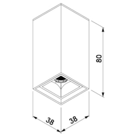 ARANDELA LED PIXEL 1 FOCO 36º 2W 2700K 127/220V 38X38X80MM | NEWLINE AR03037LED27