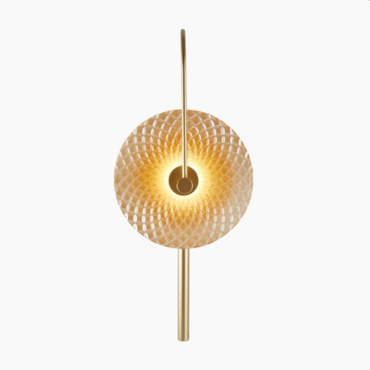 ARANDELA LED SOWA 30W 3000K DOURADO FOSCO E AMBAR | NORDECOR 2558 ARANDELA LED SOWA 30W 3000K DOURADO FOSCO E AMBAR | NORDECOR 2558