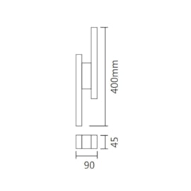 ARANDELA LED STYLE 3000K 9,5W BIVOLT 40X9X4,5CM ALUMÍNIO | SPOTLINE 822/2 3000K ARANDELA LED STYLE 3000K 9,5W BIVOLT 40X9X4,5CM ALUMÍNIO | SPOTLINE 822/2 3000K