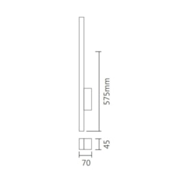 ARANDELA LED STYLE LINEAR LUZ INDIRETA 3000K 13W BIVOLT 20X25X60CM ALUMÍNIO | SPOTLINE 823/60-3000K