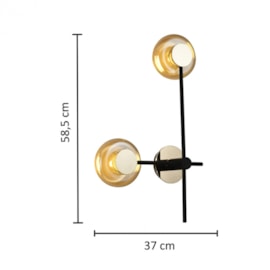 ARANDELA LED TALÍN METAL E VIDRO ÂMBAR 10W 3000K | HEVVY 1106 SL-5904R/W2 ARANDELA LED TALÍN METAL E VIDRO ÂMBAR 10W 3000K | HEVVY 1106 SL-5904R/W2