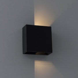 ARANDELA LED VONA QUADRADO FACHO DUPLO AJUSTÁVEL EXTERNO 3000K 6W BIVOLT 10X10X10CM ALUMÍNIO PRETO | NORDECOR 2099