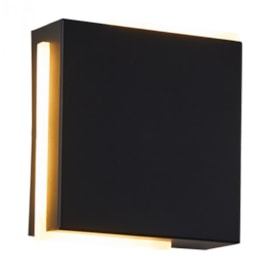 ARANDELA LED WADRA QUADRADO 3000K 8W BIVOLT 15X15CM METAL E ACRÍLICO PRETO | NORDECOR 2450