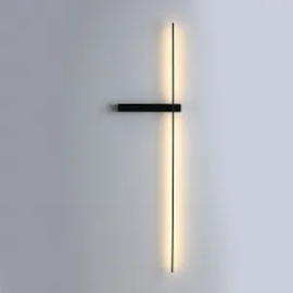 ARANDELA LÍNEA 125X30CM LED 14W 3000K ALUMÍNIO PRETO | +LUZ AR-164/14.125P