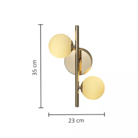 ARANDELA LOUISE METAL E VIDRO DOURADO 2XG9 | HEVVY 1031 SL-5874/W2-GD ARANDELA LOUISE METAL E VIDRO DOURADO 2XG9 | HEVVY 1031 SL-5874/W2-GD