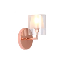 ARANDELA MAISON METAL E VIDRO COBRE E TRANSPARENTE 1XG9 | BELLA ILUMINAÇÃO MO0016E