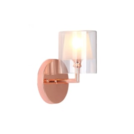 ARANDELA MAISON METAL E VIDRO COBRE E TRANSPARENTE 1XG9 | BELLA ILUMINAÇÃO MO0016E ARANDELA MAISON METAL E VIDRO COBRE E TRANSPARENTE 1XG9 | BELLA ILUMINAÇÃO MO0016E
