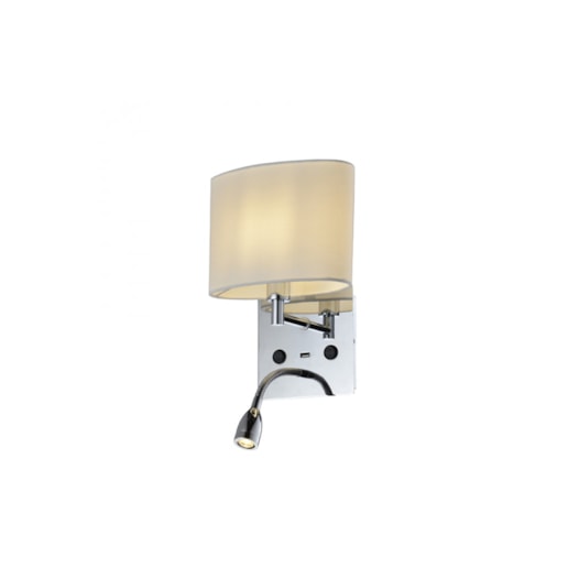 ARANDELA MELINA METAL, TECIDO E ACETATO BRANCA 1XE14 | HEVVY 0942 SL-5825/W1 ARANDELA MELINA METAL, TECIDO E ACETATO BRANCA 1XE14 | HEVVY 0942 SL-5825/W1