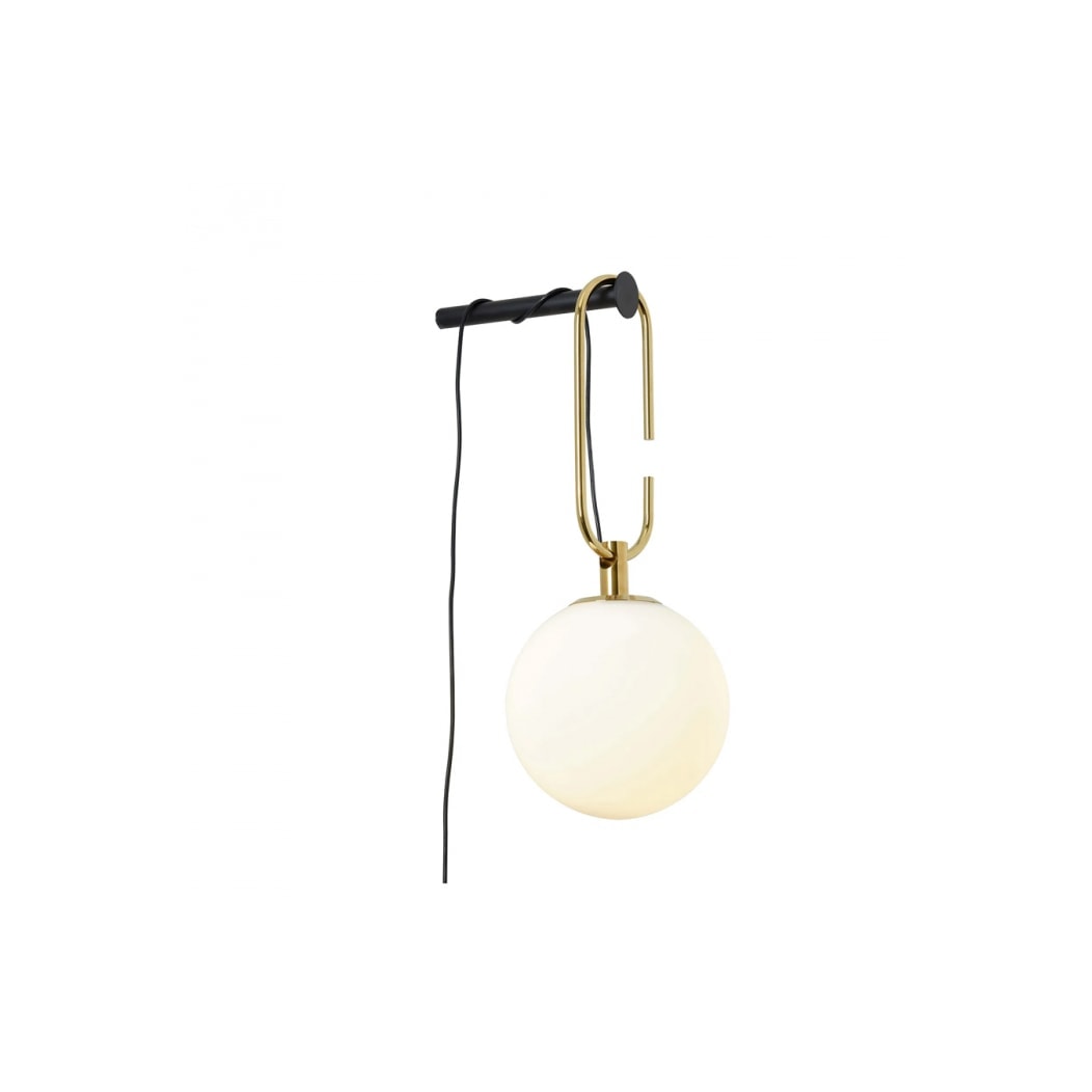ARANDELA MOB METAL E VIDRO DOURADO, PRETO E BRANCO 1XE14 | BELLA