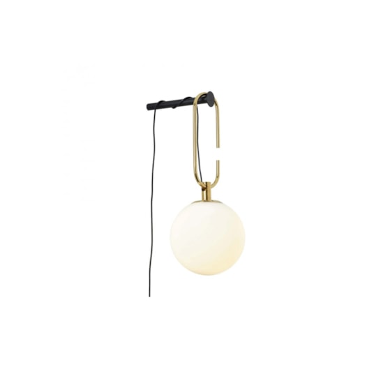 ARANDELA MOB METAL E VIDRO DOURADO, PRETO E BRANCO 1XE14 | BELLA ILUMINAÇÃO YD004