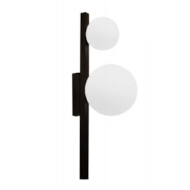 ARANDELA ORBIT 2 ESFERAS LEITOSAS 2XG9 16X12X40CM ALUMÍNIO E VIDRO PRETO | STUDIOLUCE WHITE ARH1535PT