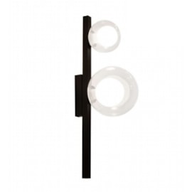 ARANDELA ORBIT 2 ESFERAS TRANSPARENTES 2XG9 16X12X40CM ALUMÍNIO E VIDRO PRETO | STUDIOLUCE WHITE ARH1535TRPT