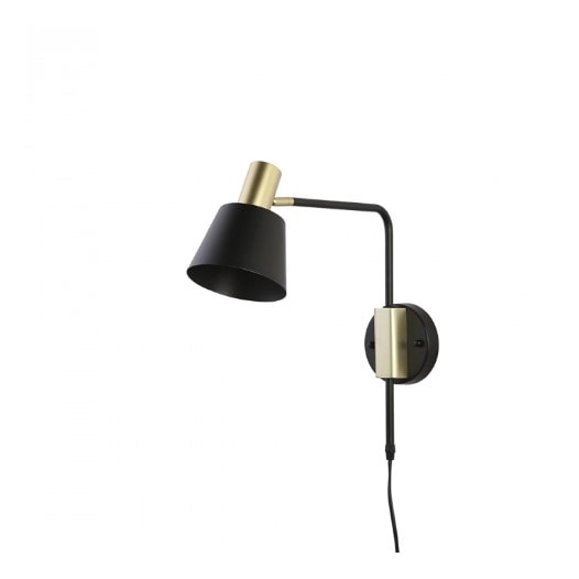 ARANDELA PETTI 37X12X38CM METAL PRETO E DOURADO | NORDECOR 2078