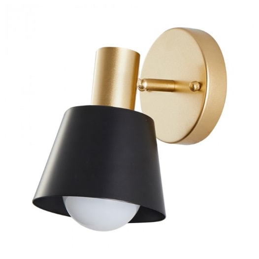 ARANDELA PETTI ON Ø14X17CM METAL PRETO E DOURADO | NORDECOR 2481