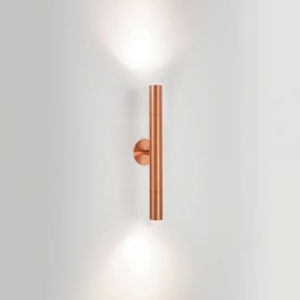 ARANDELA PIPE FIXA CILÍNDRICO FACHO DUPLO ABERTO COM DIFUSOR EXTERNO 2 MINI DICROICA 40,8X6X9,5CM ME
