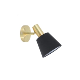ARANDELA PIPE METAL E TECIDO DOURADO E PRETO 1XE14 | BELLA ILUMINAÇÃO ME004 ARANDELA PIPE METAL E TECIDO DOURADO E PRETO 1XE14 | BELLA ILUMINAÇÃO ME004