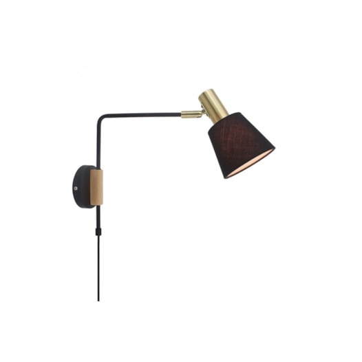 ARANDELA PIPE METAL MADEIRA E TECIDO DOURADO PRETO E MARROM 1XE14 | BELLA ILUMINAÇÃO ME005 ARANDELA PIPE METAL MADEIRA E TECIDO DOURADO PRETO E MARROM 1XE14 | BELLA ILUMINAÇÃO ME005