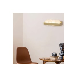 ARANDELA POEMA DOURADO E BRANCO (C)30CM (L)6CM (A)9CM 1X10W 3000K 500LM | BELLA ILUMINAÇÃO EG005