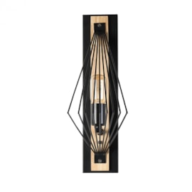 ARANDELA PRETO CANDLE 45X10X25CM MADEIRA E METAL | NORDECOR 2241