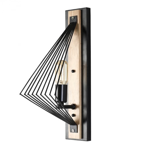 ARANDELA PRETO CANDLE 45X10X25CM MADEIRA E METAL | NORDECOR 2241 ARANDELA PRETO CANDLE 45X10X25CM MADEIRA E METAL | NORDECOR 2241