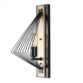 ARANDELA PRETO CANDLE 45X10X25CM MADEIRA E METAL | NORDECOR 2241 ARANDELA PRETO CANDLE 45X10X25CM MADEIRA E METAL | NORDECOR 2241