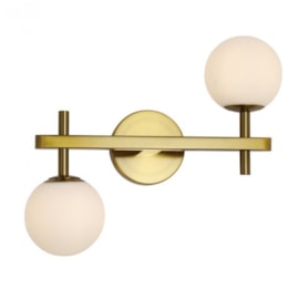 ARANDELA ROMAI 34X36X15CM METAL E VIDRO DOURADO E FOSCO | NORDECOR 2273 ARANDELA ROMAI 34X36X15CM METAL E VIDRO DOURADO E FOSCO | NORDECOR 2273