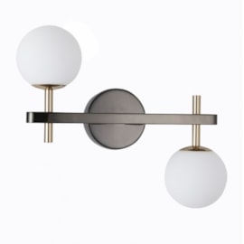ARANDELA ROMAI 34X36X15CM METAL E VIDRO ONIX, DOURADO E FOSCO | NORDECOR 2193 ARANDELA ROMAI 34X36X15CM METAL E VIDRO ONIX, DOURADO E FOSCO | NORDECOR 2193