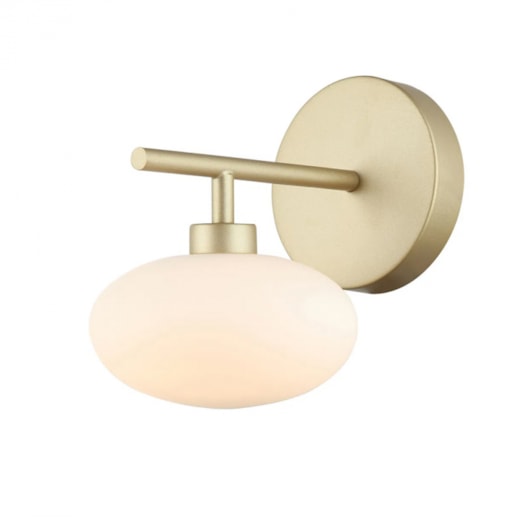 ARANDELA SAMBA METAL E VIDRO DOURADO E BRANCO | BELLA ILUMINAÇÃO HL013