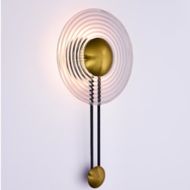 ARANDELA SCUDO 30X56CM LED 6W 3000K METAL E VIDRO PRETO COM BRONZE | +LUZ AR-176/6.30PBRO ARANDELA SCUDO 30X56CM LED 6W 3000K METAL E VIDRO PRETO COM BRONZE | +LUZ AR-176/6.30PBRO