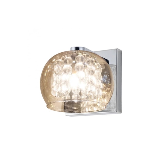 ARANDELA SOHO METAL E VIDRO CROMADO TRANSPARENTE E ÂMBAR 1XG9 | BELLA ILUMINAÇÃO HO7616AM ARANDELA SOHO METAL E VIDRO CROMADO TRANSPARENTE E ÂMBAR 1XG9 | BELLA ILUMINAÇÃO HO7616AM